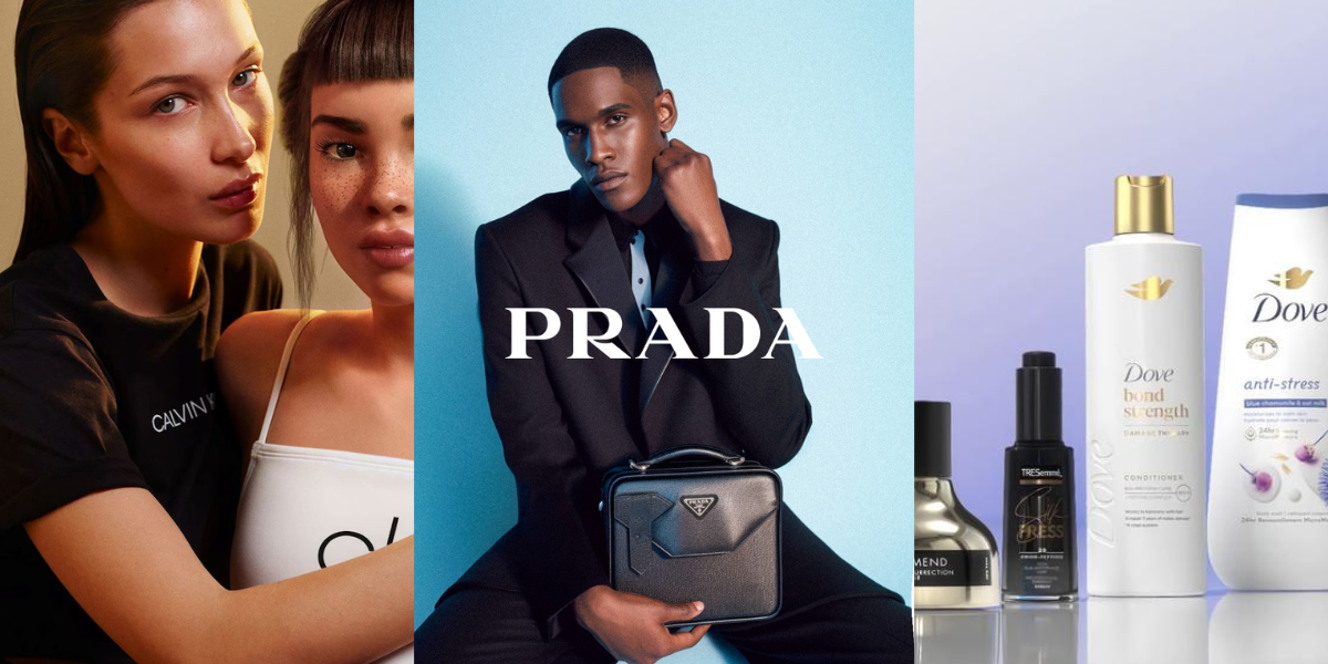 Real brand campaigns powered by AI influencers — Calvin Klein, Prada, and Unilever